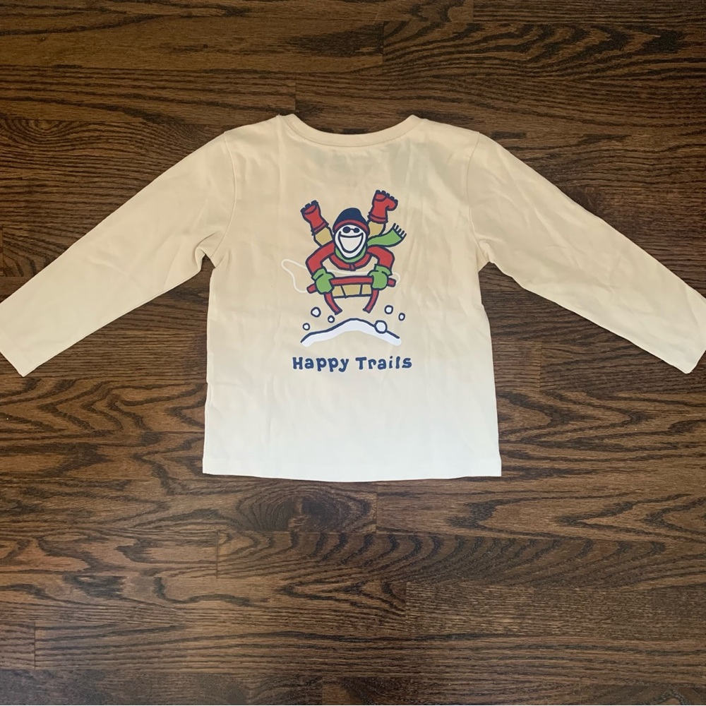 NWT Life is Good Happy Trails Winter LS Cream T-Shirt | 4T